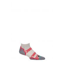 Mens and Women's 1 Pair 1000 Mile Lite Anklet Double Layer Socks Silver / Red 12-14 Mens