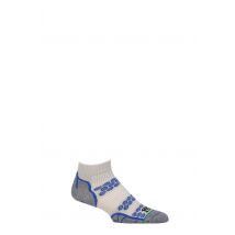 Mens and Women's 1 Pair 1000 Mile Lite Anklet Double Layer Socks Silver Royal / Blue 12-14 Mens