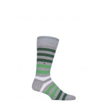 1 Pair Grey Blackpool Multi Striped Cotton Socks Men's 6.5-11 Mens - Burlington