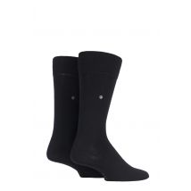 2 Pair Black Everyday Cotton Socks Men's 6.5-11 Mens - Burlington