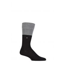 Mens 1 Pair Burlington Organic Cotton Block Socks Black 6.5-11 Mens