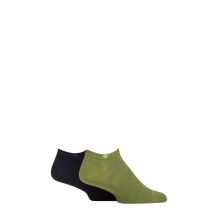 Mens 2 Pair Burlington Everyday Cotton Trainer Socks Moss 6.5-11 Mens