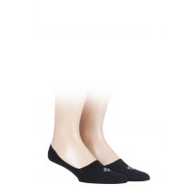 2 Pair Black Everyday Invisible Cotton Socks Men's 7-8 Mens - Burlington