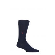 Mens 1 Pair Burlington Lord Plain Cotton Socks Navy 46-50