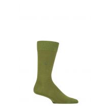 Mens 1 Pair Burlington Lord Plain Cotton Socks Moss 11-14 Mens