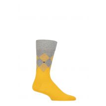Mens 1 Pair Burlington Hampstead Cotton Argyle Socks Yellow 6.5-11 Mens
