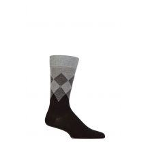 Mens 1 Pair Burlington Hampstead Cotton Argyle Socks Black 6.5-11 Mens