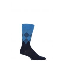 Mens 1 Pair Burlington Hampstead Cotton Argyle Socks Marine 6.5-11 Mens