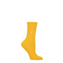 Women's 1 Pair Burlington York Organic Cotton Ribbed Socks Yellow 3.5-7 Ladies