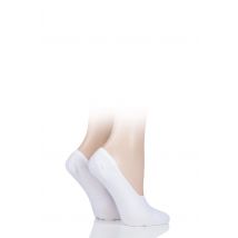 2 Pair White Everyday Invisible Cotton Shoe Liners Ladies 4-5 Ladies - Burlington