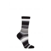 Women's 1 Pair Burlington Stripe Cotton Socks Black 3.5-7 Ladies