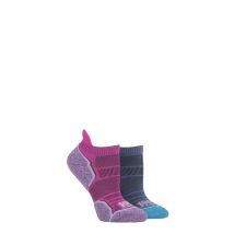 Mens and Women's 2 Pair 1000 Mile Run Anklet Socks Hot Pink 6-8.5 Ladies