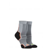 2 Pair Grey Trail Sock Unisex 9-11.5 Mens - 1000 Mile