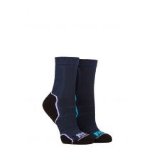 1000 Mile 2 Pair Repreve Trail Socks Navy Lilac 6-8.5 Ladies