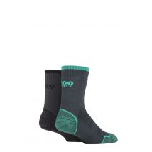 Mens and Women's 2 Pair 1000 Mile Single Layer Walking Socks Emerald/Charcoal 12-14 Mens