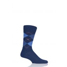 1 Pair Navy / Blue Preston Extra Soft Feeling Argyle Socks Men's 6.5-11 Mens - Burlington