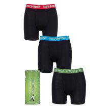 Mens 3 Pack SOCKSHOP Lazy Panda Bamboo Boxer Shorts Black / Red / Green XXL