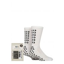 Totes 2 Pair Gripper Sports Socks White 3-5 UK