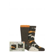 Boys and Girls 2 Pair Totes Super Soft Slipper Socks Dinosaur 4-6 Years