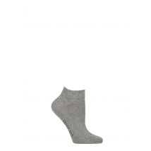 Women's 1 Pair Falke Sensitive London Gentle Grip Cotton Sneaker Socks Grey 2.5-5 Ladies
