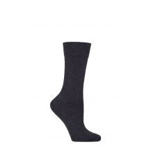 Women's 1 Pair Falke Sensitive London Left And Right Comfort Cuff Cotton Socks Dark Blue Melange 5.5-8 Women's