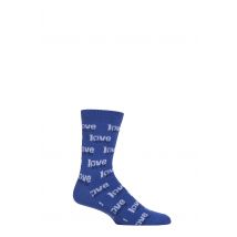 SOCKSHOP Music Collection 1 Pair The Beatles Cotton Socks Love Me Do Blue 7-11 Unisex