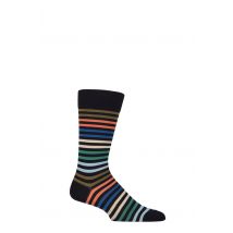 Mens 1 Pair Pantherella Kilburn Striped Cotton Lisle Socks Navy 7.5-9.5 Mens