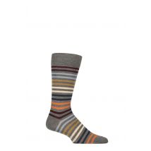 Mens 1 Pair Pantherella Kilburn Striped Cotton Lisle Socks Grey 7.5-9.5 Mens