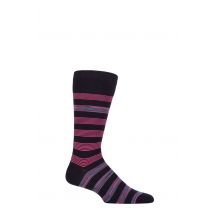 Mens 1 Pair Pantherella Rubra Block Stripe Organic Cotton Socks Navy 7.5-9.5 Mens