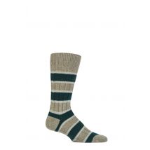 Mens 1 Pair Pantherella Stalbridge 85% Cashmere Striped Ribbed Socks Moss Green 7.5-9.5 Mens