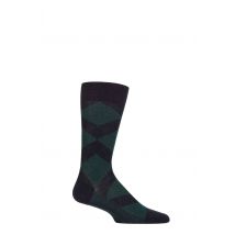 Mens 1 Pair Pantherella Abdale Merino Wool Argyle Socks Navy 10-12 Mens