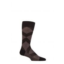Mens 1 Pair Pantherella Abdale Merino Wool Argyle Socks Black 7.5-9.5 Mens