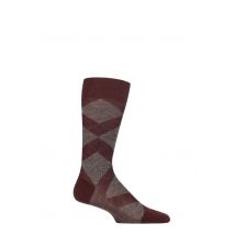 Mens 1 Pair Pantherella Abdale Merino Wool Argyle Socks Maroon 10-12 Mens