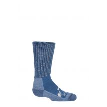 1 Pair Storm Blue Junior Trekker Socks All Day Comfort Kids Unisex 1-3 Kids (9-12 Years) - Bridgedale