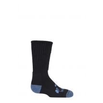 1 Pair Black Junior Trekker Socks All Day Comfort Kids Unisex 12-1 Kids (7-9 Years) - Bridgedale