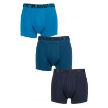 Mens 3 Pack CR7 Cotton Trunks Navy/Blue Small