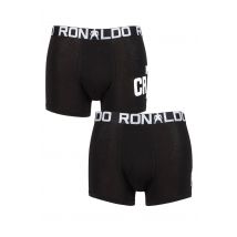 Boys 2 Pack CR7 Cotton Boxer Shorts Black/White CR7 4-6 Years