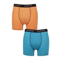 Mens 2 Pack Glenmuir Sports Performance Trunks Blue / Orange M