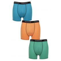 Mens 3 Pack Glenmuir Sports Performance Trunks Blue / Orange / Teal M