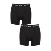 Mens 2 Pack Glenmuir Cotton and Bamboo Blend Long Leg Trunks Black L