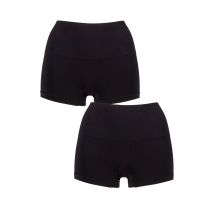 Women's 2 Pack Ambra Seamless Smoothies Shorties Black UK 8-10