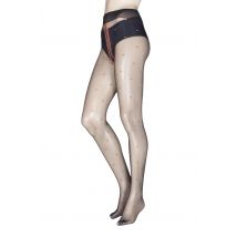 1 Pair Orange Anguria Spotted Tights Ladies Large - Trasparenze