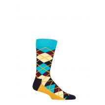 Mens and Women's 1 Pair Happy Socks Fluffy Argyle Socks Multi 4-7 Unisex