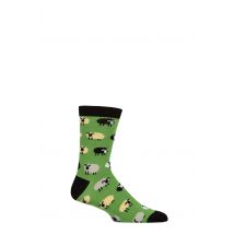 Mens and Women's 1 Pair Shared Earth Fair Trade Bamboo Sheep Socks Green UK 3-7