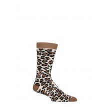 Mens and Women's 1 Pair Shared Earth Fair Trade Leopard Bamboo Socks Leopard UK 7-12