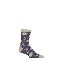 Mens and Women's 1 Pair Shared Earth Fair Trade Moon Phases Bamboo Socks Moon Phases UK 3-7