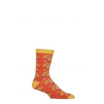Mens and Women's 1 Pair Shared Earth Fair Trade Indian Inspired Bamboo Socks Rusty Red UK 3-7