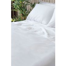 Lazy Panda 300 Thread Count Bamboo Flat Sheet White Double