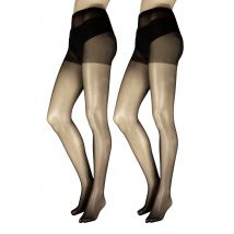 Women's 2 Pair Charnos 20 Denier Tights Black Large