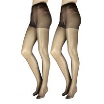 Women's 2 Pair Charnos 20 Denier Tights Barely Black Extra Large